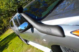 Closeup view of the TJM Airtec Snorkel fitted to the Mazda BT-50 dual cab ute
