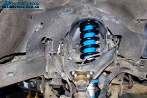 Front right inside guard view of the fitted Superior Nitro Gas Strut + Ball Joint Spacer