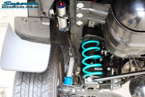 Rear left shot of the fitted Remote Reservoir Shock + Coil Spring