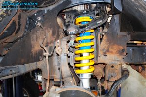 Front left inside view of the fitted Nitro Gas Front Strut + King Coil Springs