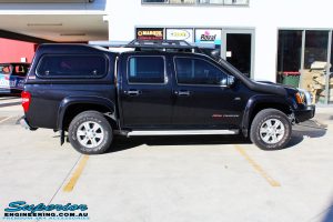 Side right view of a Holden RC Colorado in Black before fitment of a Bilstein 40mm Lift Kit