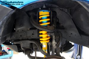 Left front inside view of the fitted Bilstein 2" Inch Front Strut + Coil Spring