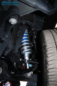 Front left inside shot of the fitted 2" Inch Superior Nitro Gas Strut with King Coil Spring