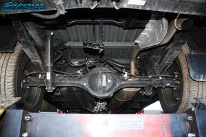Rear underbody shot of the PXII Ranger before disassembly and getting ready for the 2" Inch Rear Coil Conversion fitment