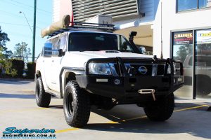 Front right side view of the Nissan GQ Patrol Wagon before fitment of a range of Suspension Components