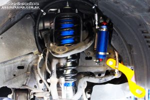 Front right inside guard view of the fitted Superior Remote Reservoir Strut & Coil Spring