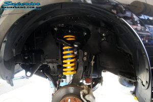 Front left inside view of the fitted Nitro Gas Front Strut + Coil Springs