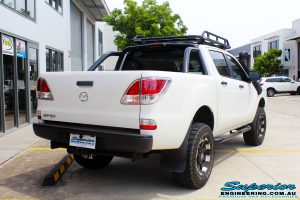 Rear right side view of a Mazda BT50 Dual Cab before fitment of a wide range of Superior 4wd Suspension