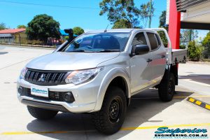 Left front side view of a Mitsubishi MQ Triton Dual Cab before fitment of a Ironman 4x4 Bullbar