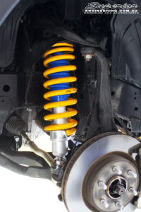 Left front inside view of the fitted Superior Nitro Gas Strut with King Coil Spring