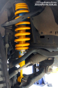 Left front inside view of the fitted 2" Inch Front Strut with Coil Spring